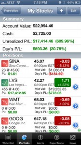 real time stock tracker for iphone