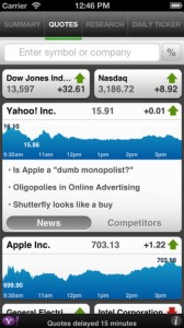 yahoo finance for iphone